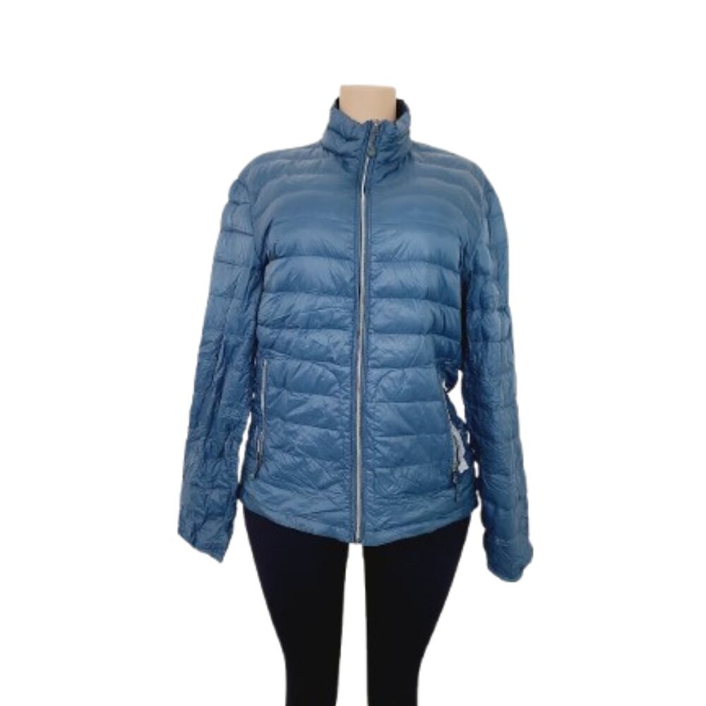 Unbranded Women's Blue Long Sleeve Fyll-Zip Quilted Puffer Jacket Size M